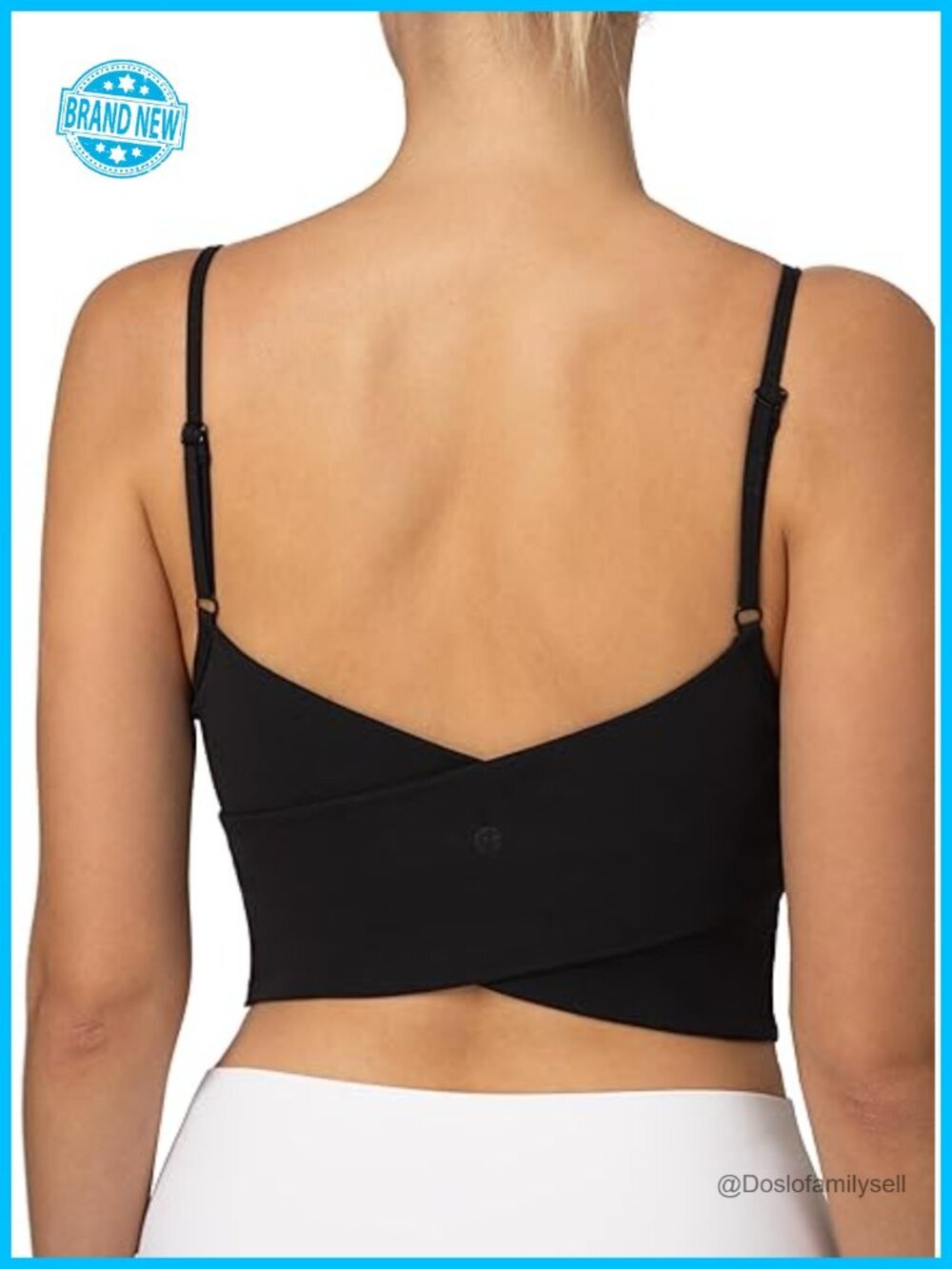 Dreamlux Crop Tank Top with Built in Bra Adjustable Straps Yoga Camisole